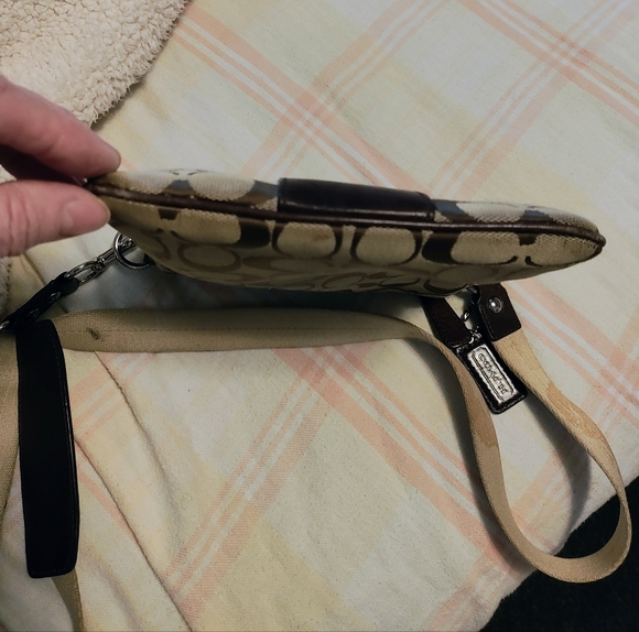 Coach "Legacy Signature Stripe Swingpack" Crossbody Bag Khaki Brown Purse! - Picture 6 of 11